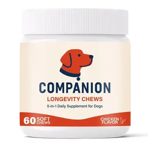 5-in-1 Dog Supplement Chews - Joint, Gut, Skin, Allergy & Immune Support | Daily Longevity Soft Chew for All Breeds | 60 Count