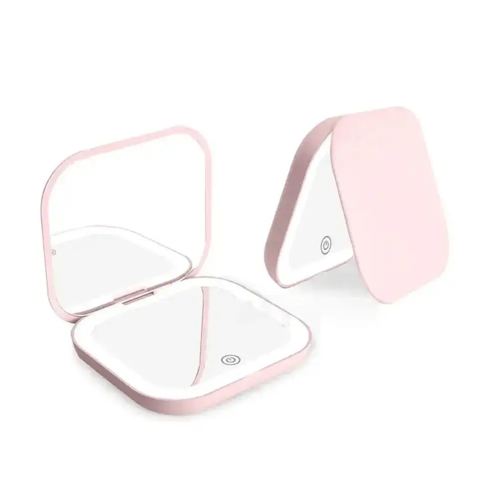 Lighted Folding Cosmetic Mirror, 2X Magnification | Portable Vanity for On-The-Go Makeup | Pocket Size Slips Into Any Travel Bag