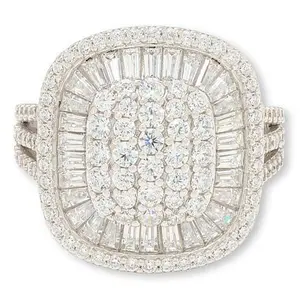 Radiance by Absolute™ 3.2ctw Oval Tapered Baguette Cluster Ring