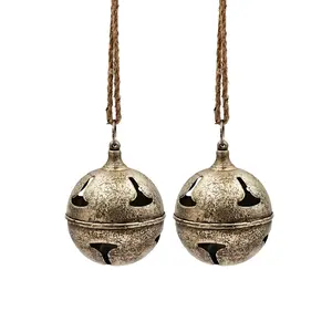 D6" Bell Hanging Ornament, Decorative Hanging Ball Christmas Tree Ornaments for Holiday Party Decorations, Set of 2