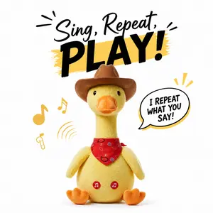 Talking Duck Toy, Repeats Voice, Dancing Singing Plush Toy, Funny Kids Toy Gift Interactive Sight Word Flash Cards outdoorfun