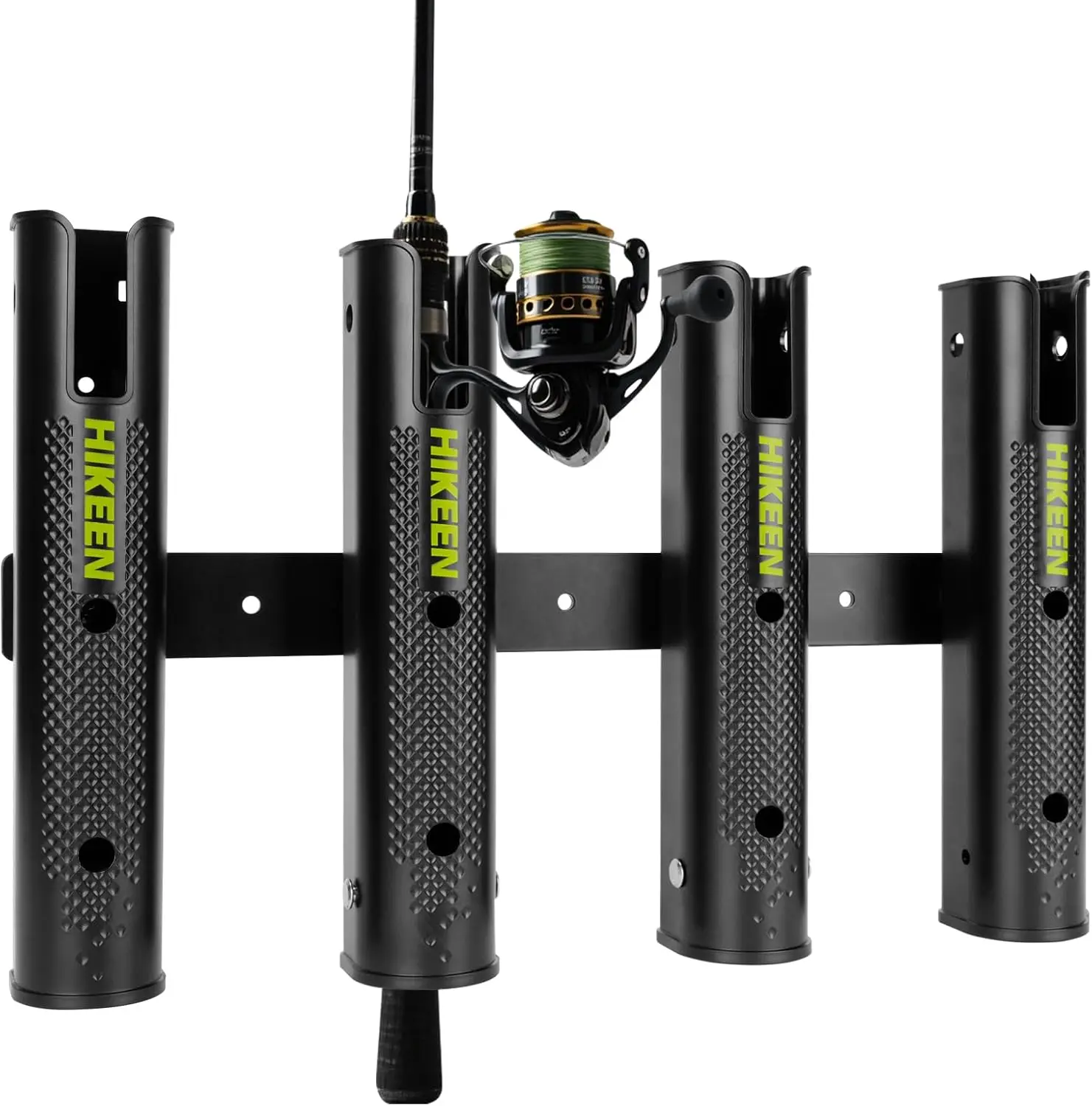 Hikeen Adjustable Heavy Duty Fishing Rod Holder for Boat, Kayak & Ice Fishing | Universal Track Mount with Rubber Grip