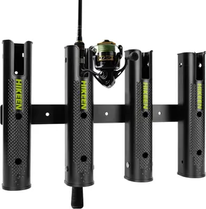 Hikeen Adjustable Heavy Duty Fishing Rod Holder for Boat, Kayak & Ice Fishing | Universal Track Mount with Rubber Grip
