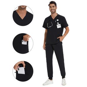 COZYFIT Men Scrubs Set - Luna Vital Set - Stretch V-Neck Scrub Top & Jogger Pant with 8 Pockets, Yoga Waistband, Anti-Wrinkle Scrubs for Men,father'sdaygifts