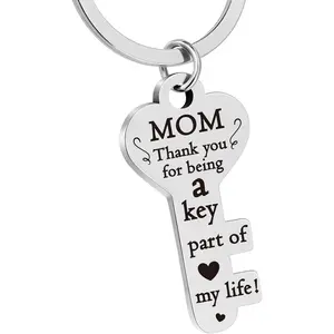 I Love You Mom Keychain – Funny Mother's Day Gift for Mom, Step Mom, Mother in Law, Grandma, Wife, Girlfriend – Unique Birthday Present for Women – Key Shaped Keyring
