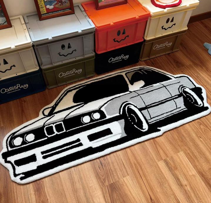 Car Cartoon Rug Decorative Floor Mat - Fun & Playful Design for Homes & Vehicles - Enhances Aesthetics & Adds Whimsy to Any Space