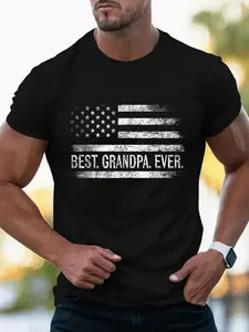 100% Cotton Best Grandpa Ever American Flag Gifts Grandpa Father's Day T-Shirt