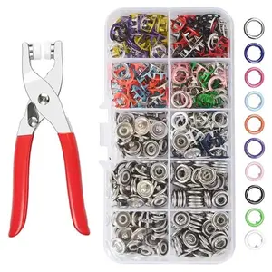 100Pcs Snap Fastener Kit with Pliers Press Tool, DIY Metal Snap Buttons for Clothes, Hats, Sewing & Craft Supplies, Easy to Use