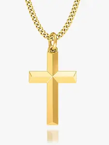 RTZN Cross Pendant Necklace (Color: Gold)