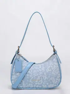 Light Blue Printed Crossbody Bag, Women's Fashion Shoulder Bag, Fashionable Crossbody Bag, Casual PU Leather Handbag, Large Capacity Daily Use, Y2K Style, All Match Crossbody