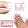 NOVO OVO Press on Nail Sets - 240-Piece Wide White French Tip Milky Pink Short Sharp Square Soft Gel Full Cover Fake Nails, No Glue/UV Lamp Needed, Requires Builder Gel Top Coat, Salon/DIY Extensions (15 Sizes) #backtoschoolnails,soho, French Tip Press On