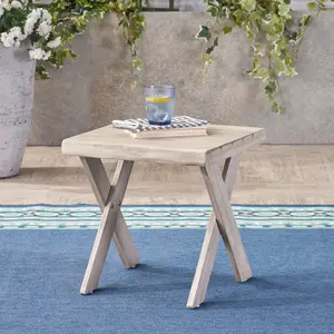 Compact side table, garden table, decorative table for backyard, patio, garden. Wooden table, sturdy, corrosion-resistant, wear-resistant, suitable for any decoration.