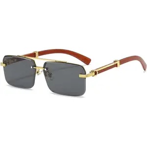 Mens Sunglasses Fashion Rimless Rectangle Sunglasses Square Frameless Sunglasses for Men