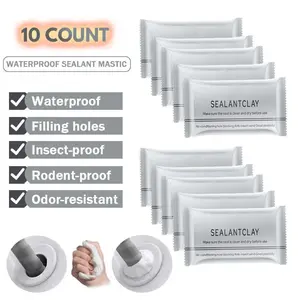 10Pcs Professional Sealant Clay - Anti-Insect Wall Hole Filler Mud, Sticky Pipe Repair Putty for Air Conditioning Holes & Wall Cracks, Non-Toxic Quick Drying Mastic for Home Repair
