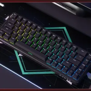 AJAZZ AK680 MAX Wired Magnetic Axis Mechanical Keyboard, Adjustable Full Key Hot-swappable RGB Lighting Dual 1k+0.08mm Accuracy Keyboard