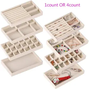 Jewelry Storage Box, 1/4pcs Multi Compartments Jewelry Organizer, Stackable Home Organizer, Jewelry Storage Box for Bracelet, Earrings, Rings, and Necklaces