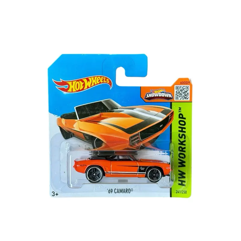 Hot Wheels 1:64 Diecast Metal '69 Camaro HW Workshop Orange Classic Muscle Collector’s Item, Model Cars, Car Diecast Toys for Display