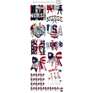 Nurse 2 4th of July 60x22" DTF Ready to Ship Gang Sheet