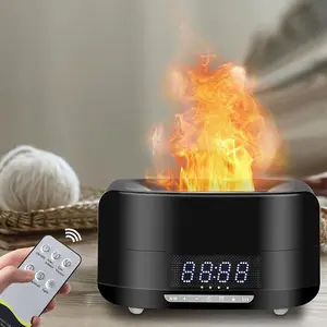 Flame Diffuser Humidifier, 1 Count Fire Essential Oil Diffuser Humidifier with BT, Auto Turn Off Cool Mist Humidifier with Timer for Bedroom Office Desk Yoga, Humidifier Scent