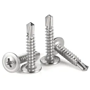 "410 Stainless Steel"(not 410 pcs) Truss Head Self-drilling Tek Screw 20pcs Set for Sheet Metal Spring Multifunctional Phillips Drive Industrial Hardware