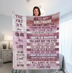 Girlfriend Gifts from Boyfriend-Birthday Girlfriend Gifts Throw Blankets Cute Things for My Girlfriend Anniversary Romantic Gifts for Her