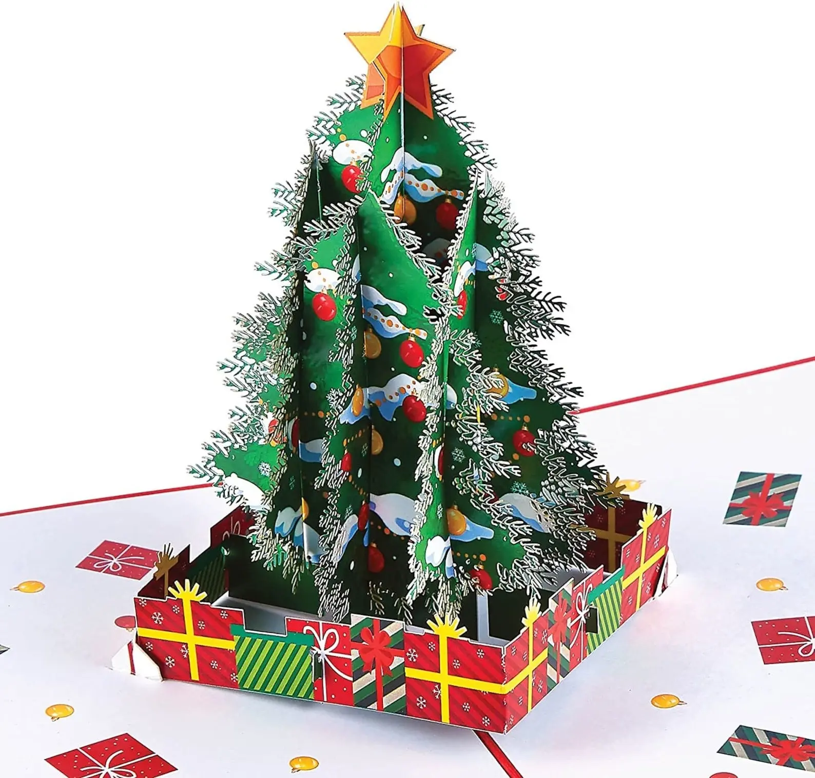 Christmas Pop Up Cards 5"x7" - Beautiful Christmas Tree Design Perfect for Kids & Adults - Christmas Card for the Happy Occasion iOyounow