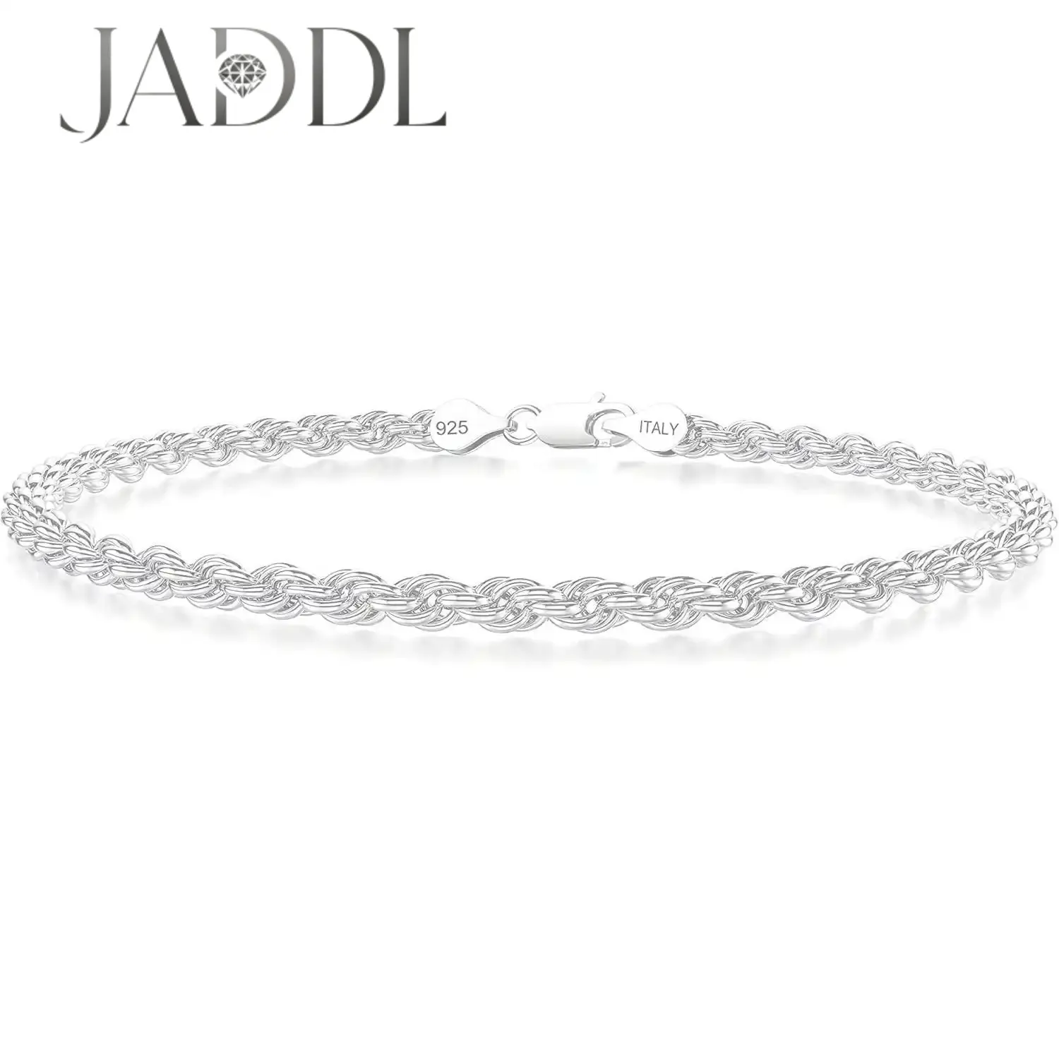 925 Sterling Silver Rope Chain Bracelet Box Chain Bracelet 2mm3mm5mm Silver/Gold Plated Bracelet for Men Women Silver Bracelet 6.5-9 Inches-JADDL