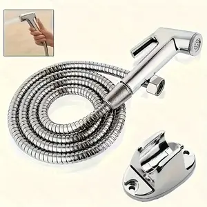 Shower Head Set, 3 Counts/set Including Handheld Shower Head & Hose & Holder, Adjustable Shower Head, High Pressure Shower Head Set, Bathroom Accessories, Shower Head Combo