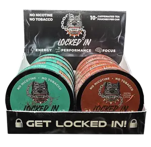 Locked In Energy Pouches - Combo/10 Pack | Wintergreen Power & Black Cherry Blast | 100% Natural Tea & Herbs | 50mg & 100mg Caffeine | Nicotine-Free | Sugar-Free | Gluten-Free | Fast Acting Energy Drink