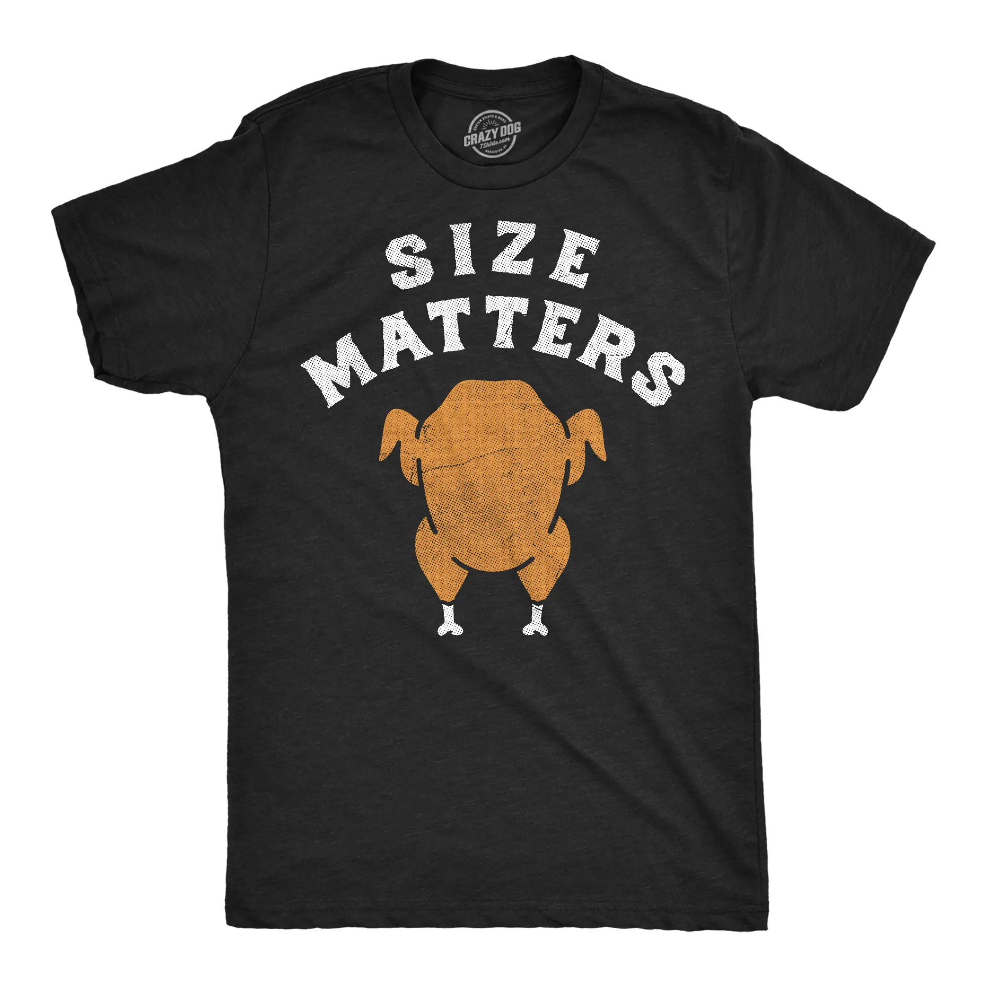 Mens Funny T Shirts Size Matters Sarcastic Thanksgiving Turkey Graphic Novelty Tee For Men Mens Funny T Shirts Cool Vintage Fashion T-Shirt Gift Classic Menswear Thanksgiving Apparel for Men Funny Food Short Black -