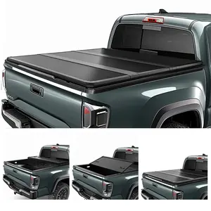 Hard Tri-fold FRP Tonneau Cover Fits for Toyota Tacoma 2024 2025, 5ft Bed with Track Rail System(Excl. Trail)