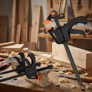 4-Inch Adjustable Ratcheting Quick-Release Clamp Set | Aluminum Anti-Slip Lock for Woodworking, DIY, Joinery, and Multi-Scene Crafting | Portable Manual Fixing Tool for Home, Workshop & Professional Use