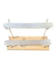 2-Tier Selenite Bracelet Holder | Crystal Bracelet Holder | Bracelet Bead Organizer