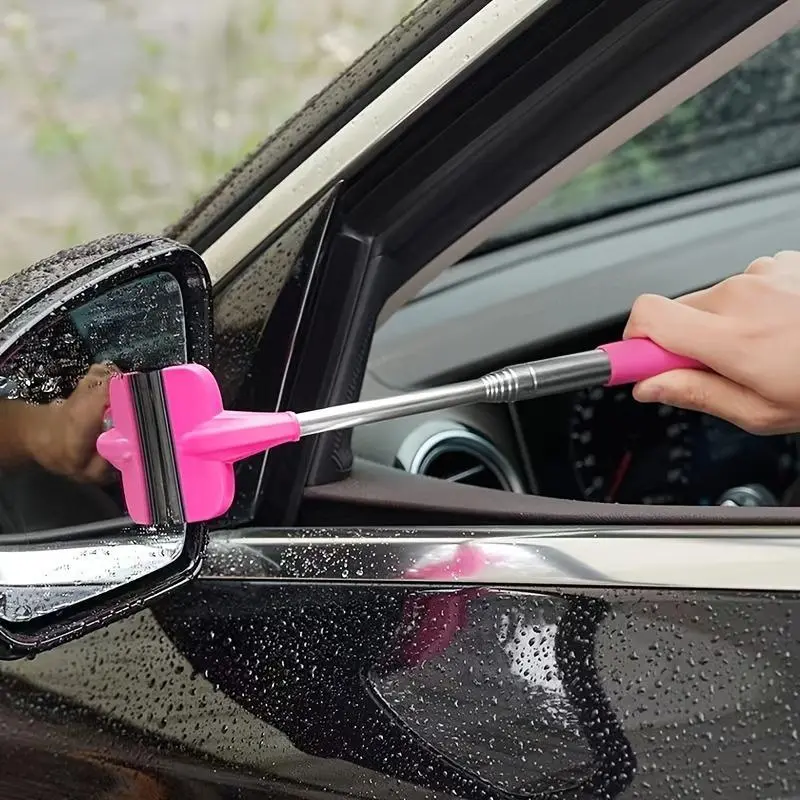 2-in-1 Portable Retractable Wiper - Compact & Versatile for Car Rearview Mirrors, Windshields, Glass & Shower Cleaning, Car Windshield Cleaner