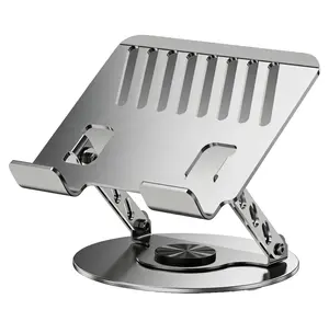 All-Metal Ergonomic Laptop Stand for Desk, 360° Rotatable Adjustable Laptop Riser, Foldable Laptop Holder for MacBook Pro/Air Dell XPS HP Notebook Gray