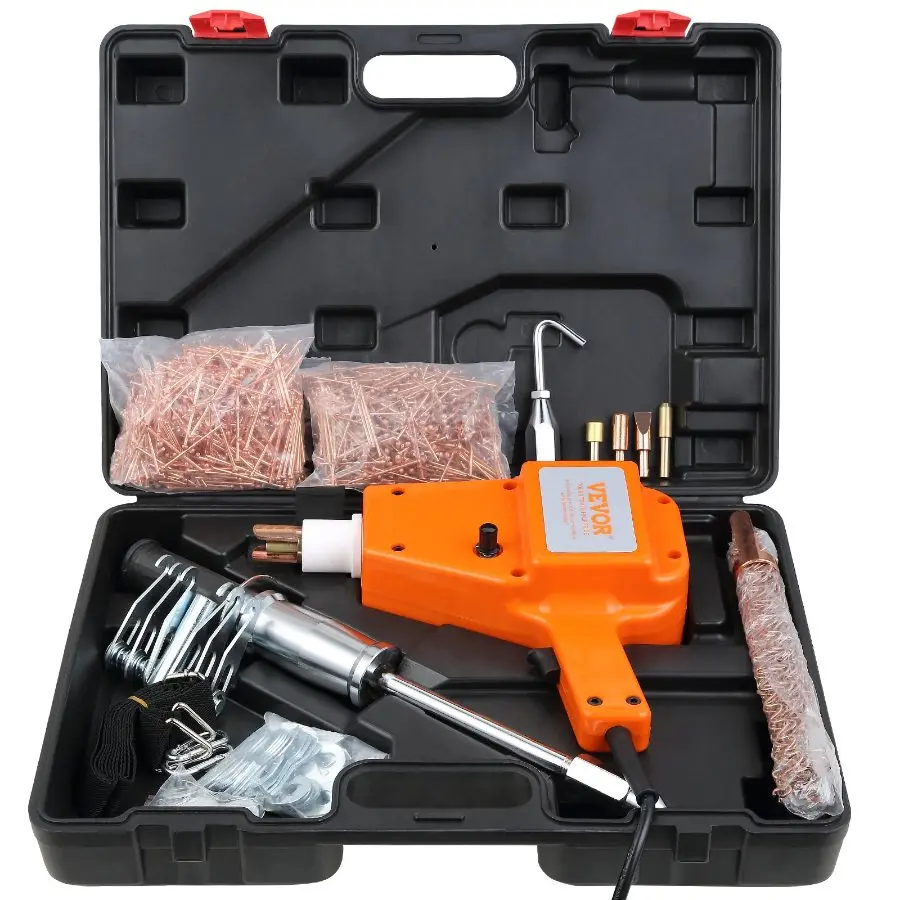 【Summerfinds】 VEVOR Stud Welder Kit, 5500 Stud Welder Dent Repair Kit, 800VA Spot Welder Stud, 110V Welder Stud Kit, Stud Gun Dent Puller Kit with Complete Accessories, Dent Welder Repair for Auto Body Repairing, 800Va Power, Complete Kitdealsforyouda