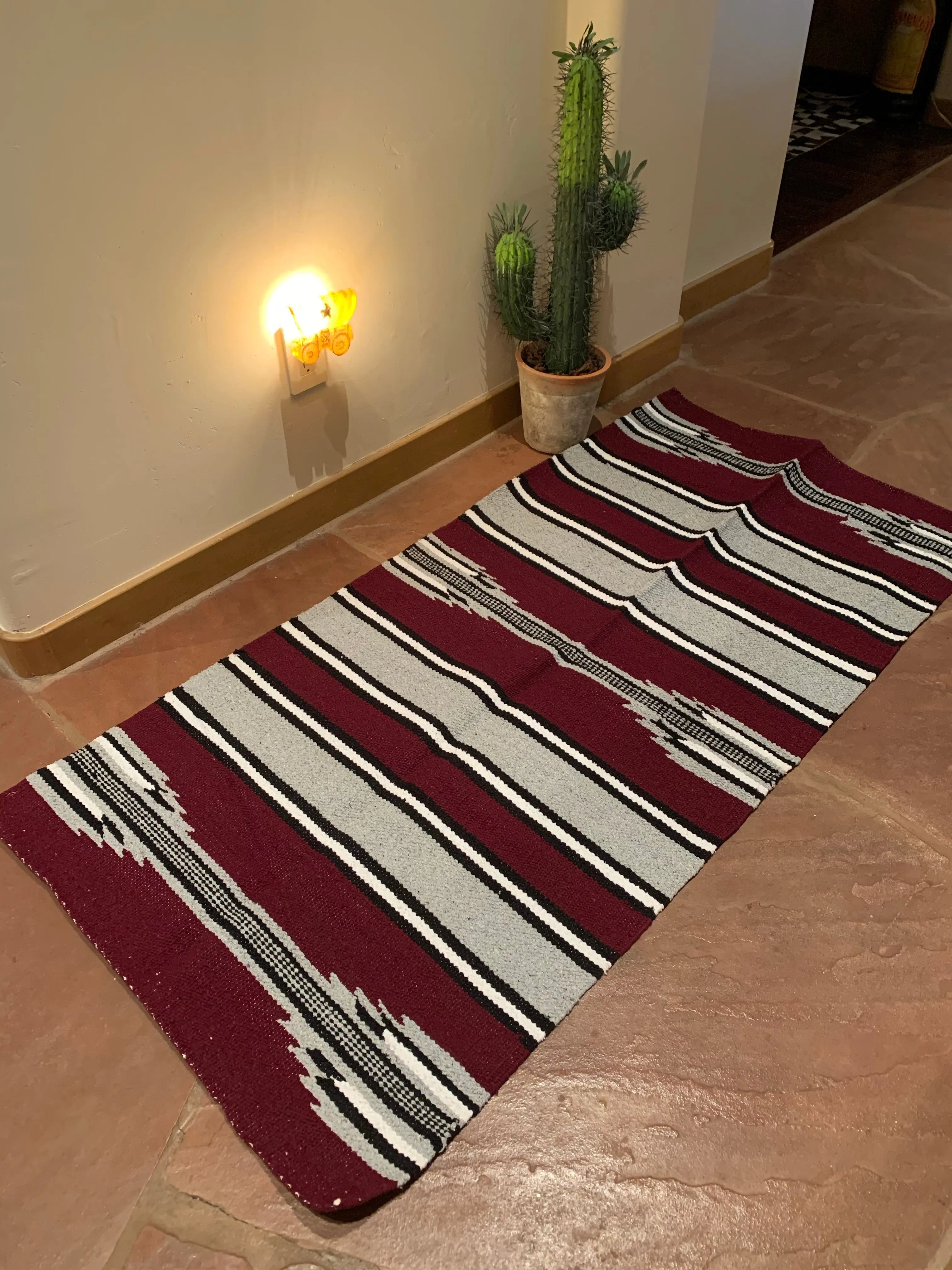 Large Juan Pueblo soft acrylic Western rug 60”-30”