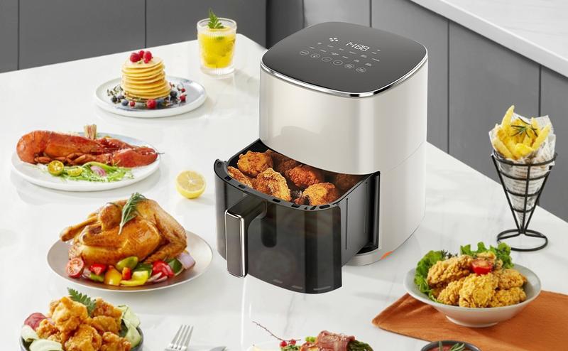 Air Fryer, 6-Quart with Viewing Window, 12-in-1 Functions - Air Fry, Roast, Reheat, Dehydrate, Bake, Steam, and More, 400°F Max Temperature