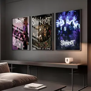 PIKPAKA S-SlipknotS Band Cool Painting Calligraphy Eco-Friendly Waterproof Cotton Canvas,Scratch-resistant Oil Painting Canvas, Perfect For Living Rooms,Bedrooms,Kitchens, And Cafes – Ideal For Holiday And Party Gifts