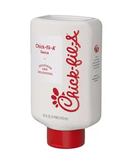 Chick-fil-A Dipping Sauce 16 fl oz Squeeze Bottle with Red Cap Logo for Easy Use and Convenient Application