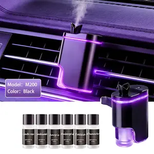 Smart Car Air Aroma Diffuser with 6 Essential Oil, USB Rechargeable Car Air Humidifier with 3 Light Modes, Portable Car Aroma Diffuser for Car Use