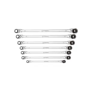 K Tool International KTIXDKITDBM14 Metric Double Box Univ Spline 90 Tooth Rev Rat Wrench Set - 7 Piece