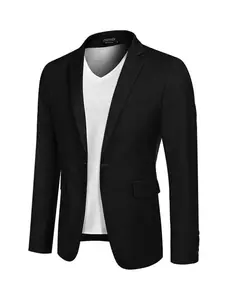 Mens Sport Coat Casual Blazer One Button Business Suit Jacket