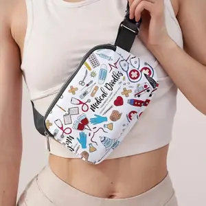 Medical Theme Crossbody Waist Bag - Durable Design with Various Medical Illustrations, Ideal for Everyday Use Essential Fabric
