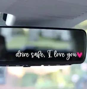 2Pcs Waterproof Vinyl Car Rearview Mirror Decal,  Driving Safety Ivu Reminder Sticker