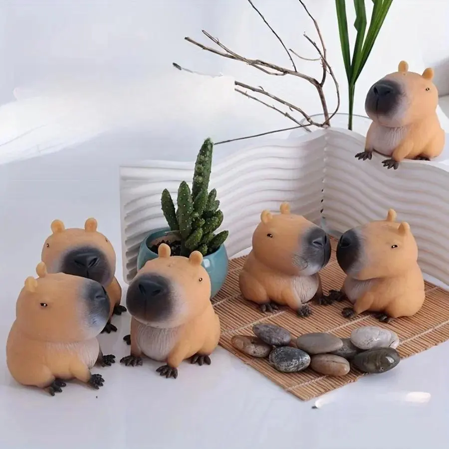 Taba Kawaii Capybara Stress Relief Toy - 1 Pcs Sand-Style Unisex Plastic Slow Rebound Fidget Item, Good for Pinching, Kids' Cute Animals & Nature Themed Birthday Gift (Toys & Hobbies)