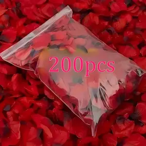 200 Pieces Rose Petals, Artificial Flower Petals for Romantic Surprises, Ideal for Weddings, Valentine's Day Decorations, Parties and Proposals, Decorative Flowers, Artificial Fake Flowers