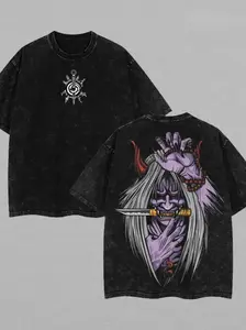 [BT] Minato Reaper Death Seal - Shinigami Anime Double Printed Vintage Washed Tee Unisex Oversize Anime Manga Washed Heavyweight Cotton T-shirt, Gift For Anime Fan, Anime Lover Streetwear Crewneck Oversized Oversized