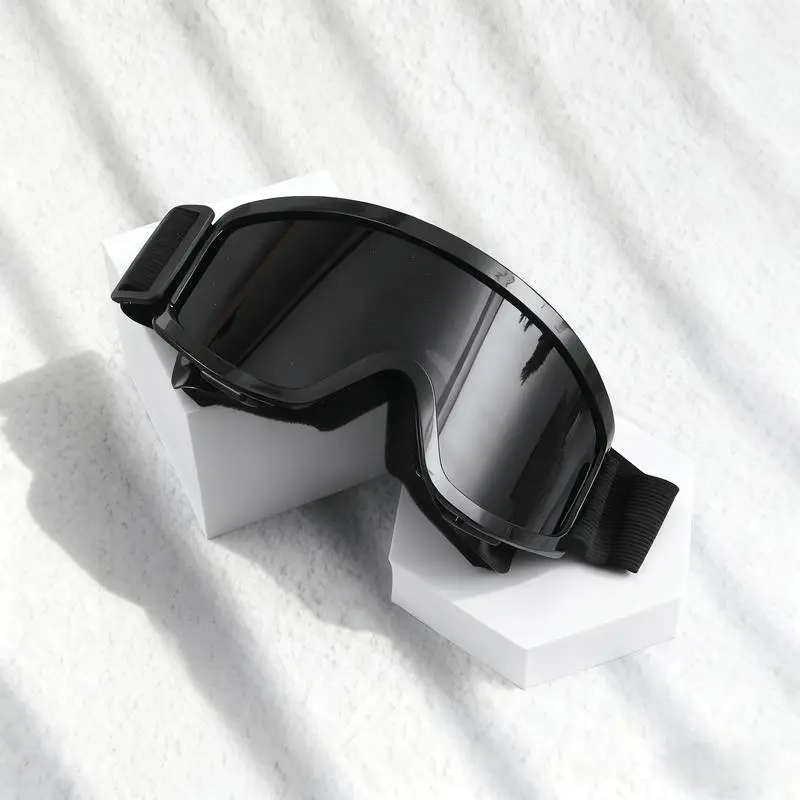Unisex Large Retro Goggles, Men's Accessories with TPU Frame, Wide-Angle Anti-Fog UV400 Lenses, Windproof Dustproof Design for Motorcycle Riding, Skiing, Bold Cyberpunk Street Style