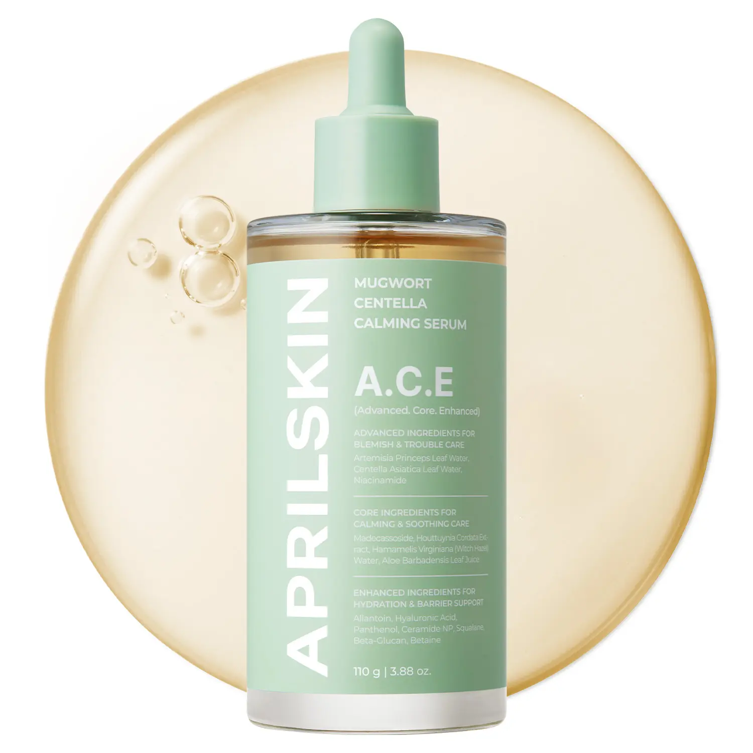 [APRILSKIN Official] A.C.E Mugwort Centella Serum for Soothing & Calming｜3-Second Calming｜Mugwort Leaf Water 50% + Centella Leaf Water 40% for Troubled Skin｜Korean Skin Care